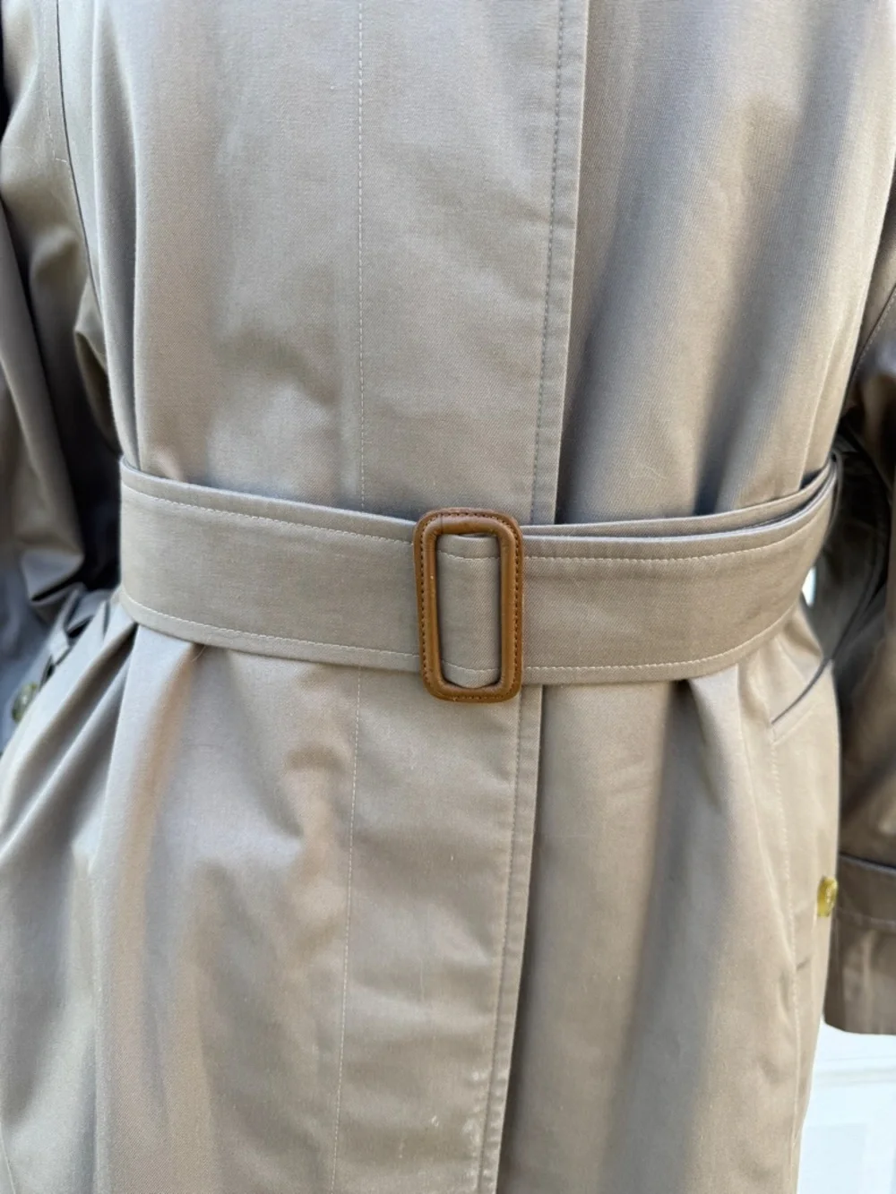 Vintage Burberrys Trench Coat Womens 10 Petite Beige Nova Check Lined Belted - Picture 7 of 14